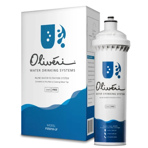 Oliveri FS5010-LF inline water filtration system for standard water – filter cartridge and box