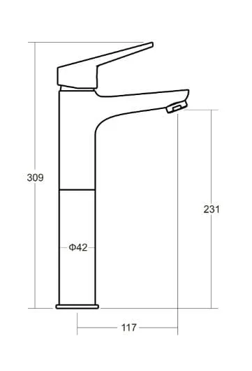 Alder Soho Basin Mixer Ext Spec Alder Soho Basin Mixer Extended - CLEARANCE - Image 2