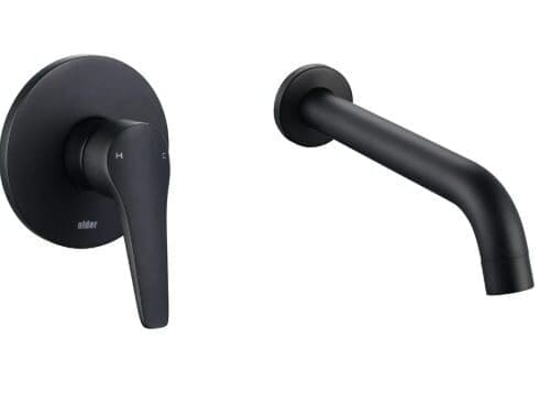 Alder Soho Wall basin bath mixer Matte Black