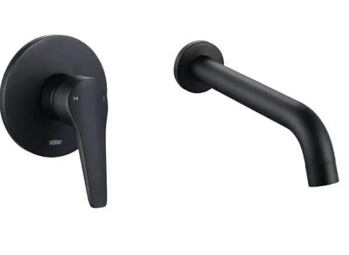 Alder Soho Wall basin bath mixer Matte Black