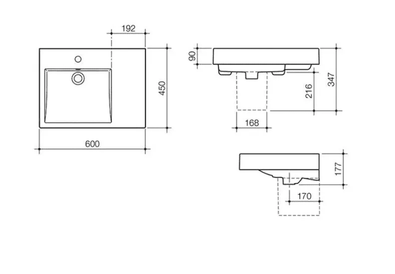 Caroma Liano Nexus 600 wall basin Spec Caroma Liano Nexus 600 wall basin