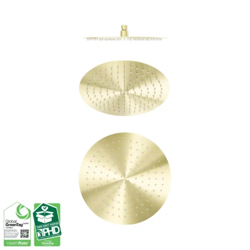 Nero Zen 300mm round shower head in brushed gold