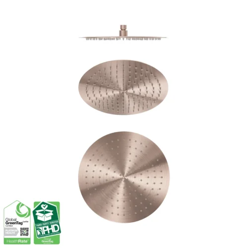 Nero Zen 300mm round shower head in brushed bronze