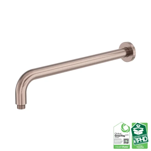 Nero Zen 400mm shower arm in brushed bronze