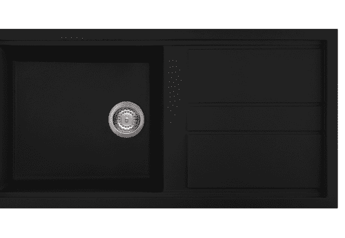 Artusi Granitek Single Bowl Sink with drainer - Black