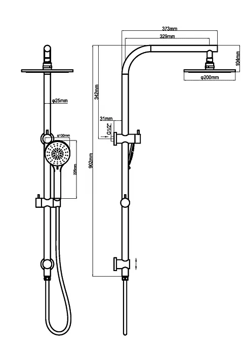 HARMONY BASSINI COMBINATION SHOWER - SPEC