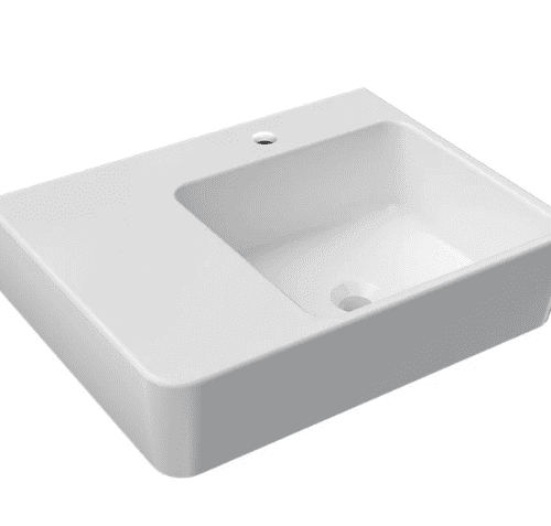 Parisi Quasar 600mm Wall Basin Left Shelf RH Bowl