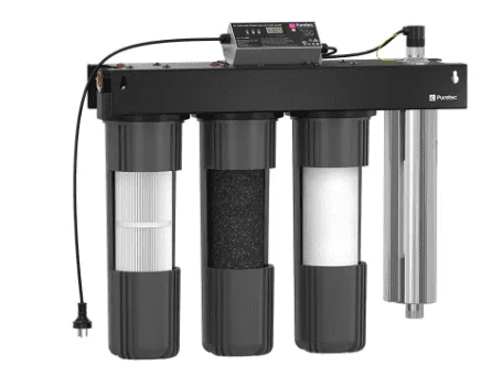 Water filter with multiple cartridges.