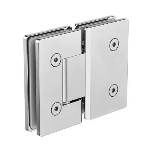 Nero 180° glass-to-glass shower hinge in chrome