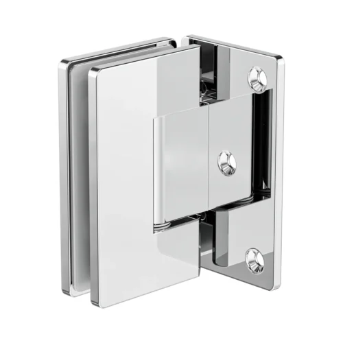Nero 90° glass-to-wall shower hinge in chrome