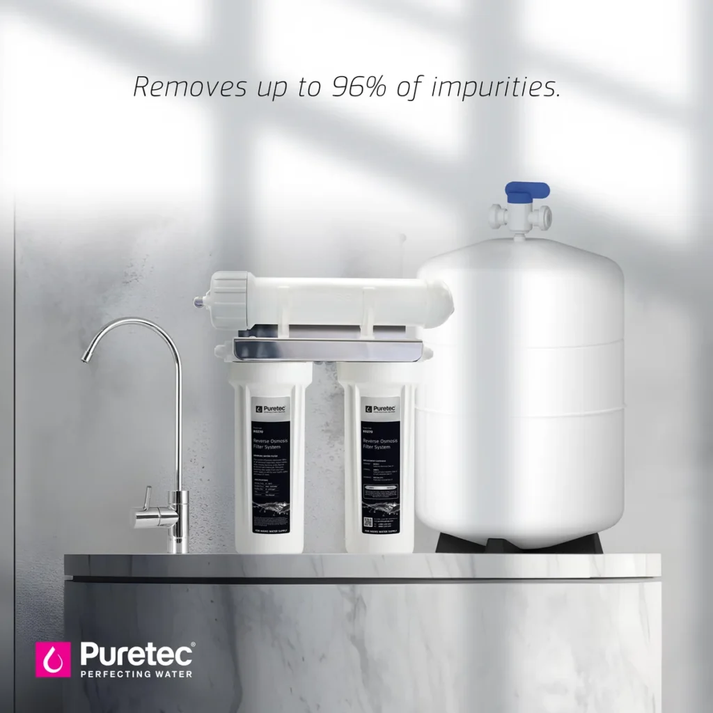 Puretec reverse osmosis under-sink system with filtered water tap